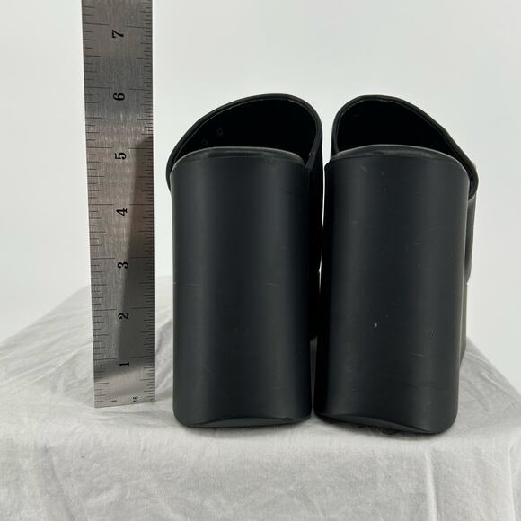 Women's Black Gold Toe DKNY Pen Platform Wedge Sandals Sz 9.5M LRT-2308 - Picture 7 of 8